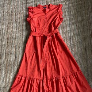 WHO WHAT WEAR | Red Flutter Sleeve Button Down Maxi Dress | XXL